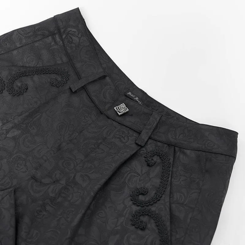 Gothic-Anzughose mit Blumenmuster für Herren