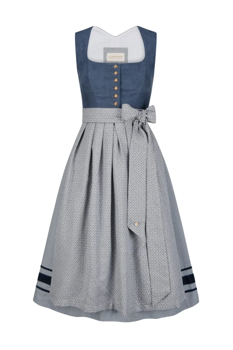 Alpenherz Flügelarm-Dirndl Nila blau