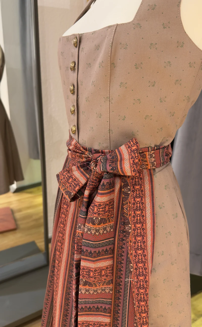 Dirndl Goldstich braun/bunt 75cm