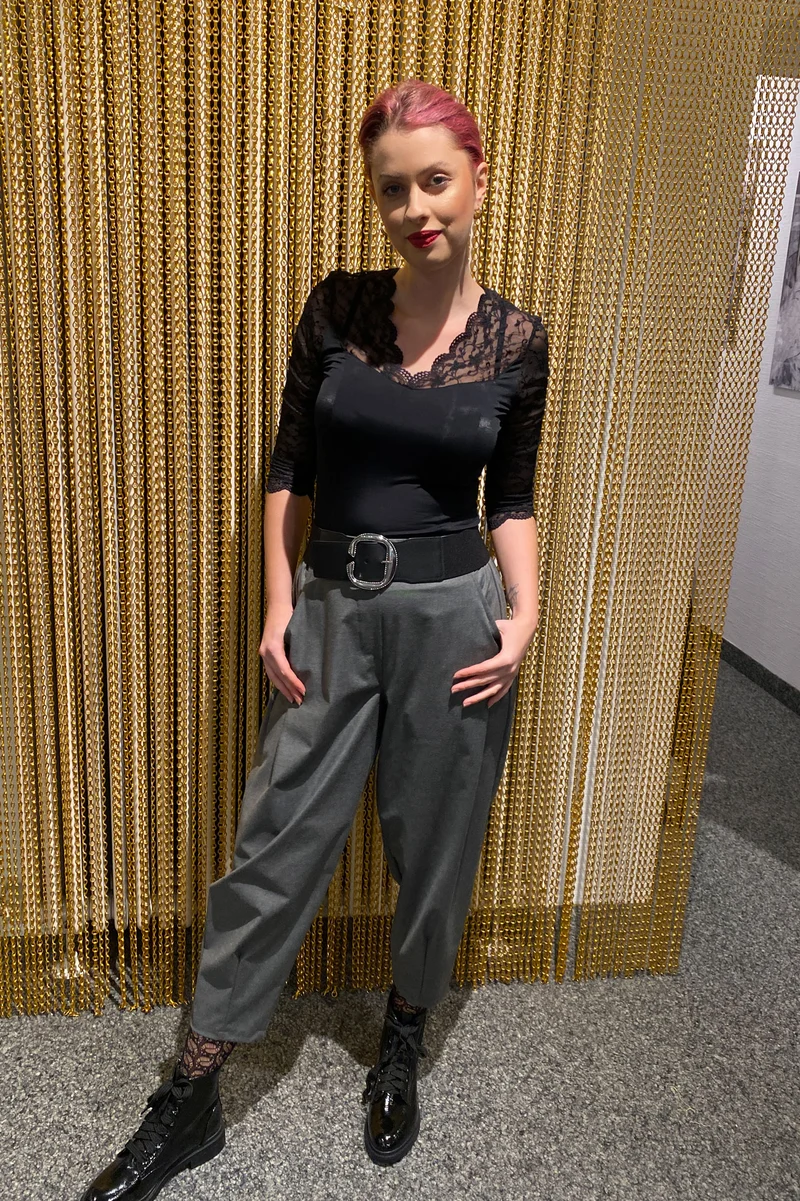 Spitzenshirt Nina von C 3/4 arm schwarz
