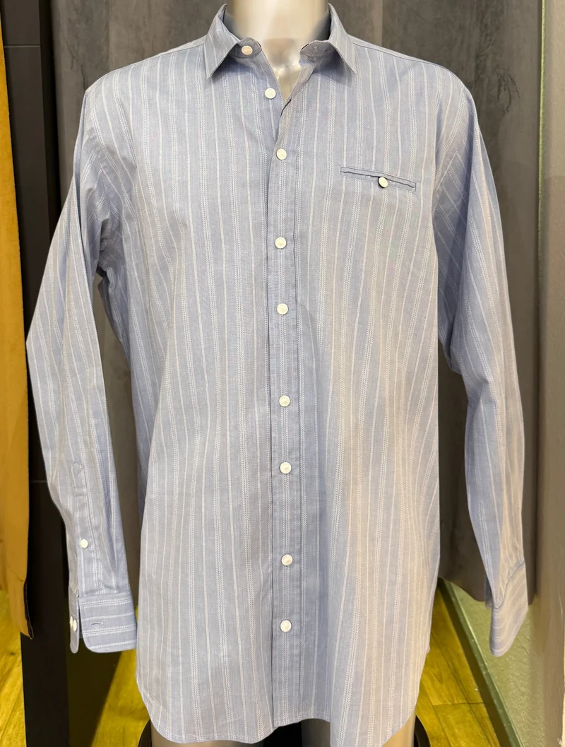 Trachtenhemd G'weih & Silk hellblau gestreift