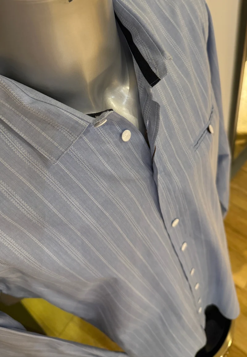 Trachtenhemd G'weih & Silk hellblau gestreift