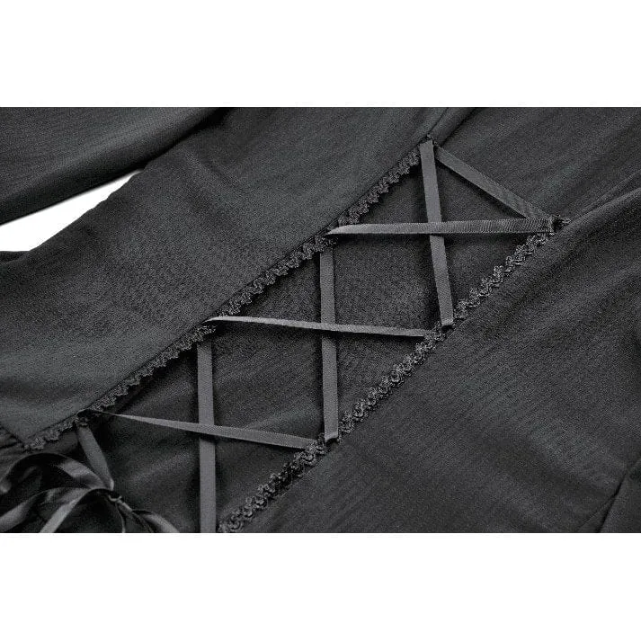 Gothic-Kleid mit Rüschen und Puffärmeln für Damen, Abschlusskleid