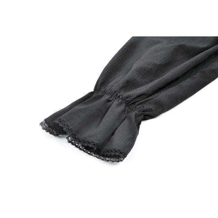 Gothic-Kleid mit Rüschen und Puffärmeln für Damen, Abschlusskleid