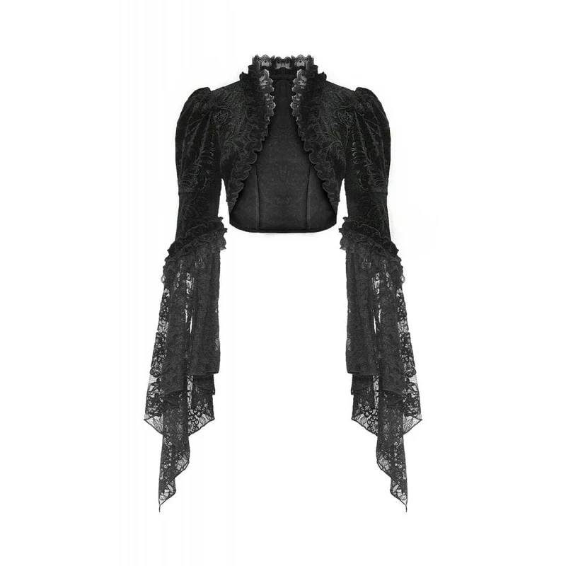 Gothic-Umhang aus Samt mit Puffärmeln und Rüschen für Damen