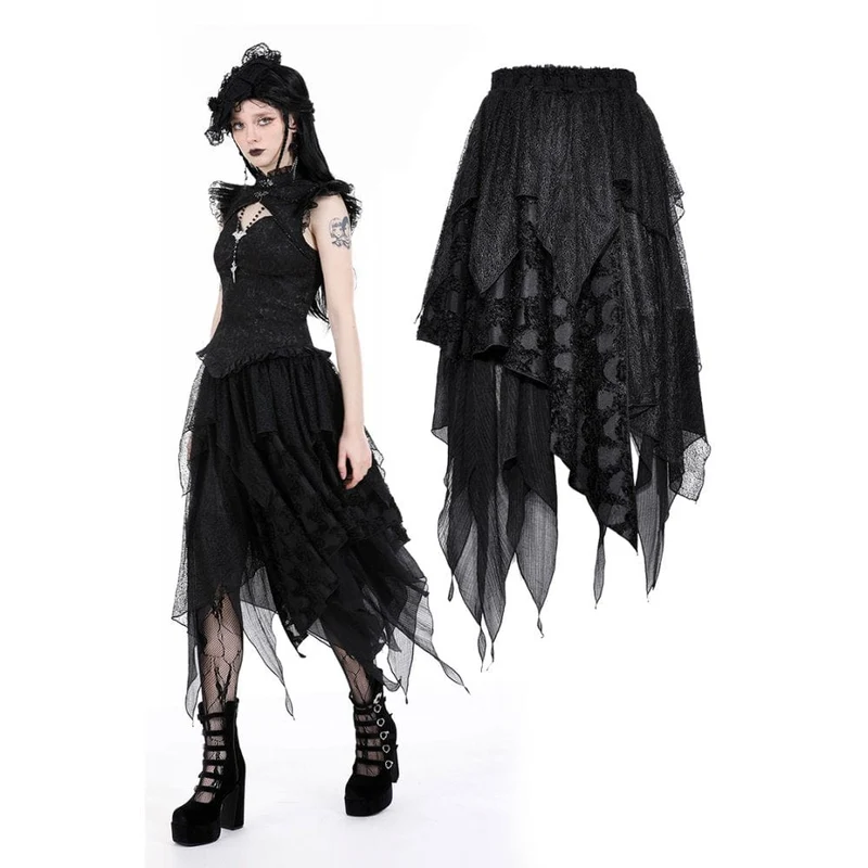 Unregelmäßiger Lagenrock im Punk-Stil für Damen