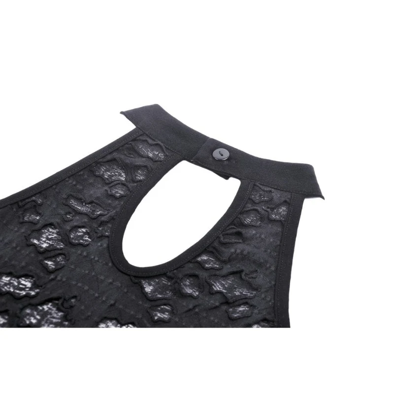 Damen-Tanktop mit Punk-Ösenriemen und Rissen