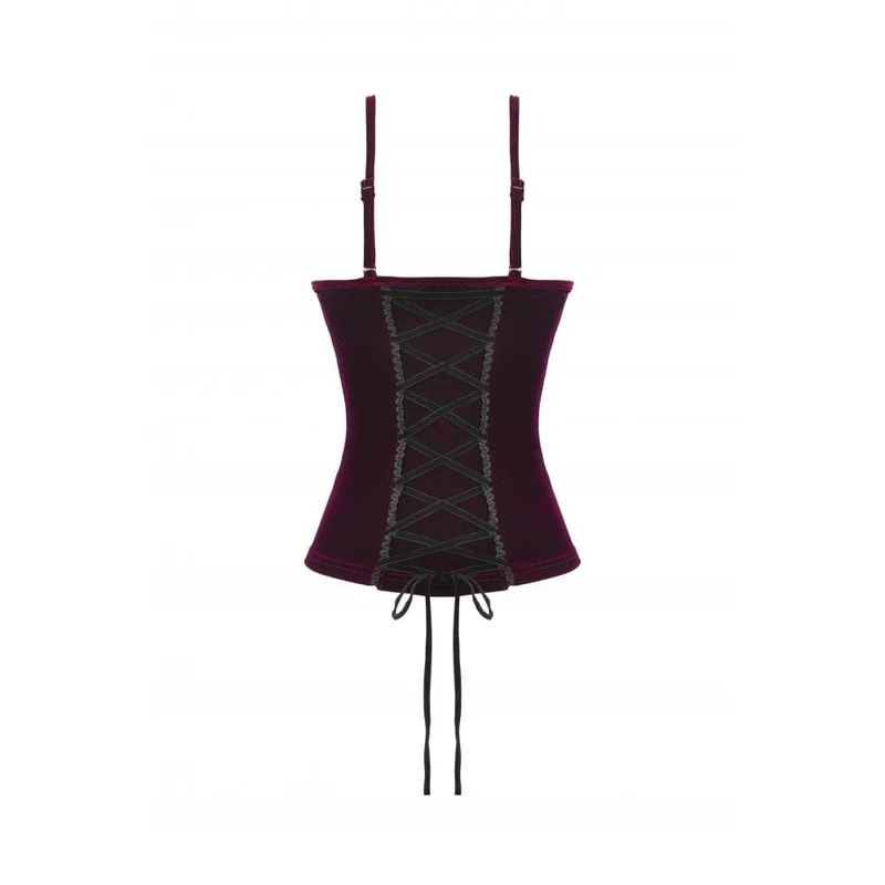 Gothic Velet Tank Top mit Schnürung für Damen