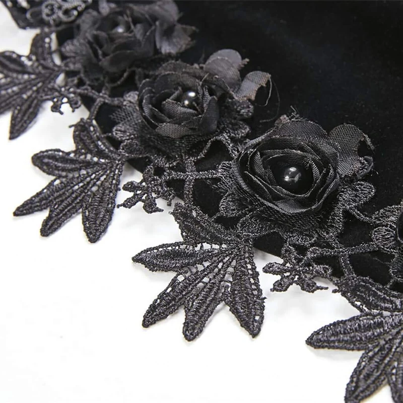 Damen Rosette Velour Goth Cape