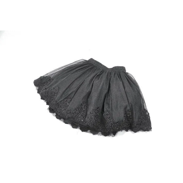 Gothic-Netzrock mit Rosenstickerei für Damen