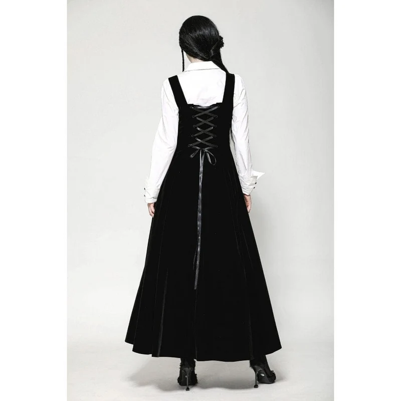 Gothic-Unterkleid aus Samt mit Stickerei und Hörnern für Damen zum Schnüren