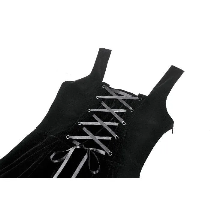 Gothic-Unterkleid aus Samt mit Stickerei und Hörnern für Damen zum Schnüren