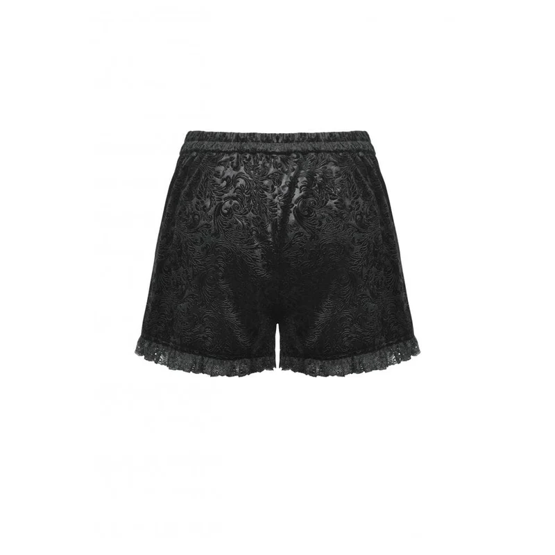 Damen-Shorts mit Punk-Rüschen und Spitzenprägung