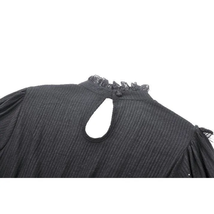 Gothic-Abschlusskleid mit Puffärmeln und Rüschen für Damen
