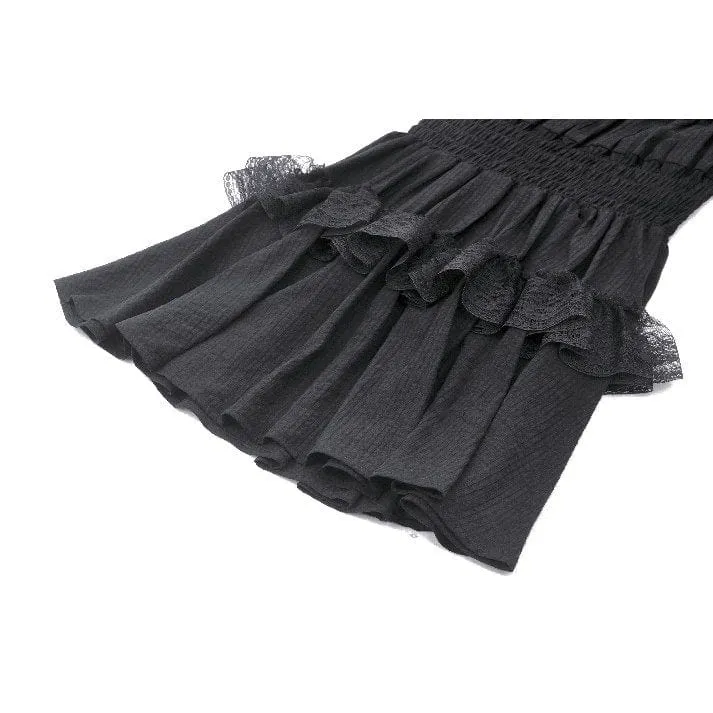 Gothic-Abschlusskleid mit Puffärmeln und Rüschen für Damen