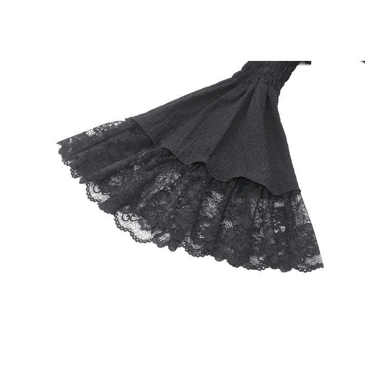 Gothic-Abschlusskleid mit Puffärmeln und Rüschen für Damen