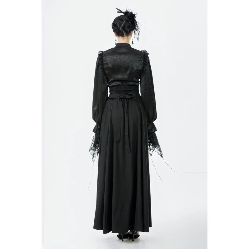 Gothic-Maxirock mit Stickereien für Damen