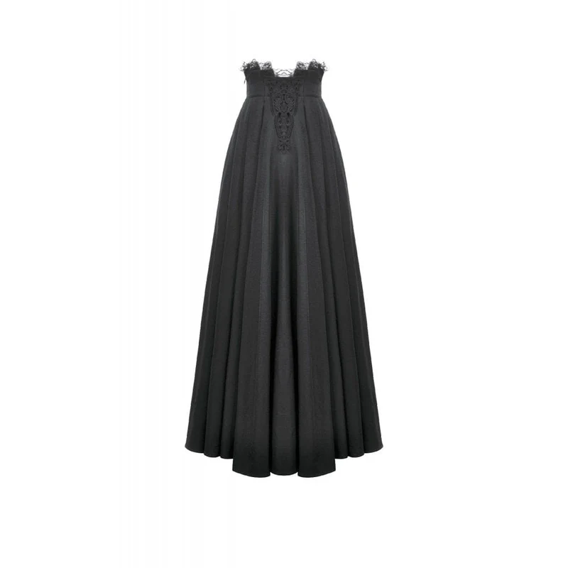 Gothic-Maxirock mit Stickereien für Damen