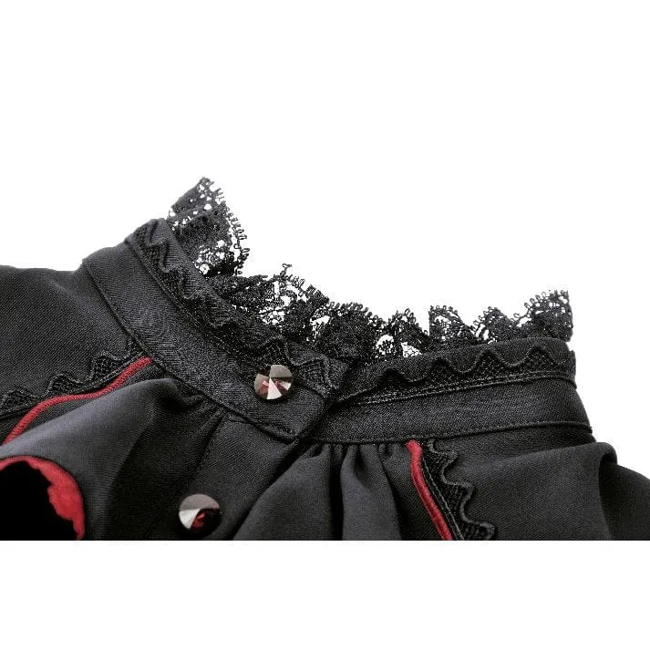 Gothic-Halloween-Frackkleid in Kontrastfarbe für Damen