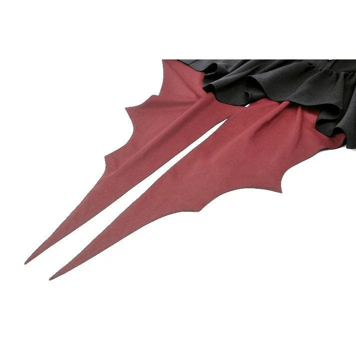 Gothic-Halloween-Frackkleid in Kontrastfarbe für Damen