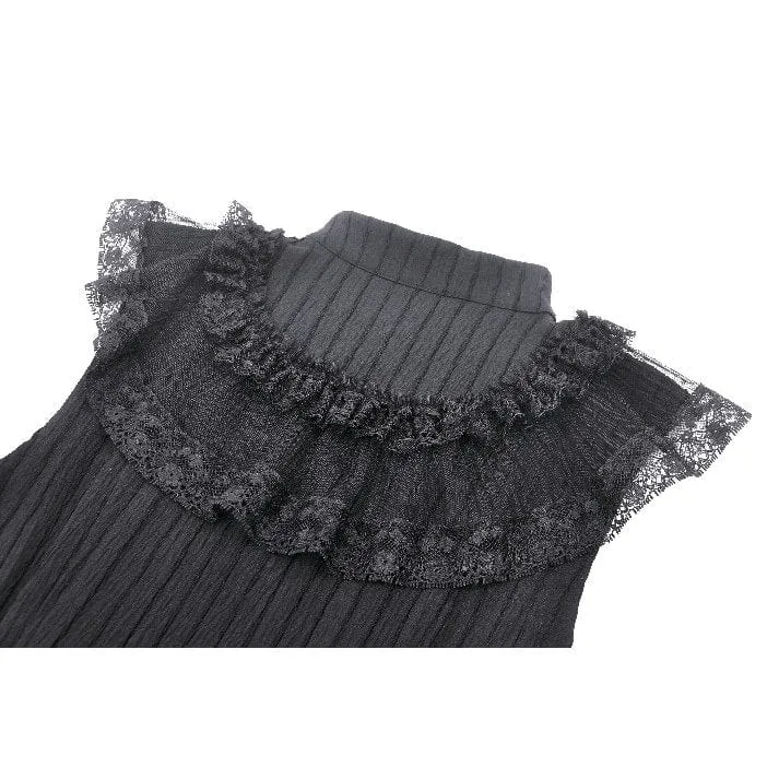 Gotisches Heimkehrkleid mit Cheongsam-Kragen und Rüschen für Damen