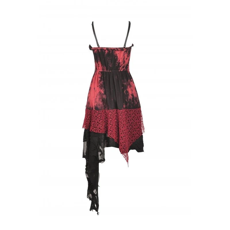 Damen Punk Unregelmäßiges Tie-dyed Splice Slip Dress Hochzeitskleid