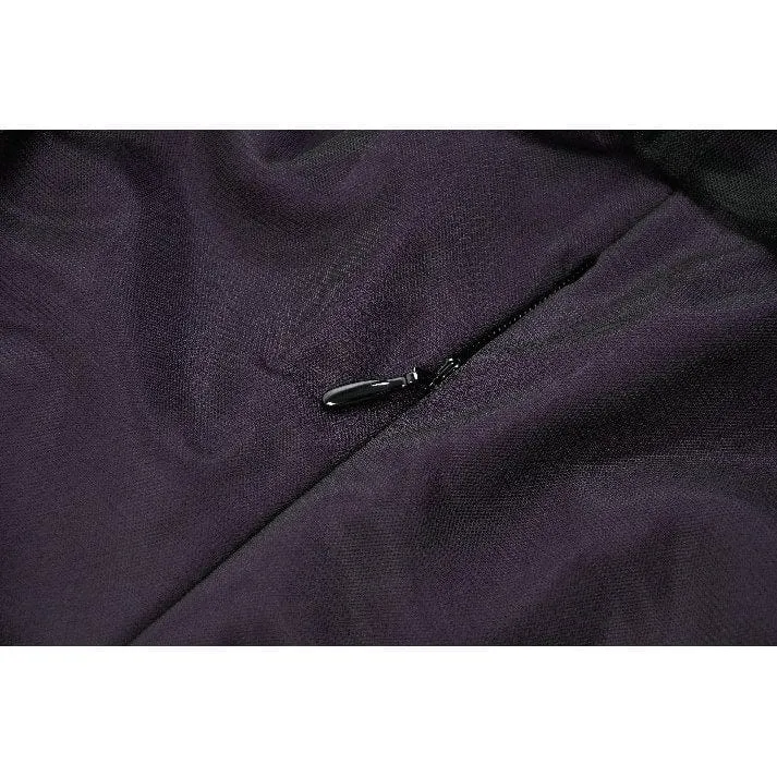 Gothic-Maxikleid für Damen, violett, mit eckigem Kragen und ausgestellten Ärmeln, Hochzeitskleid