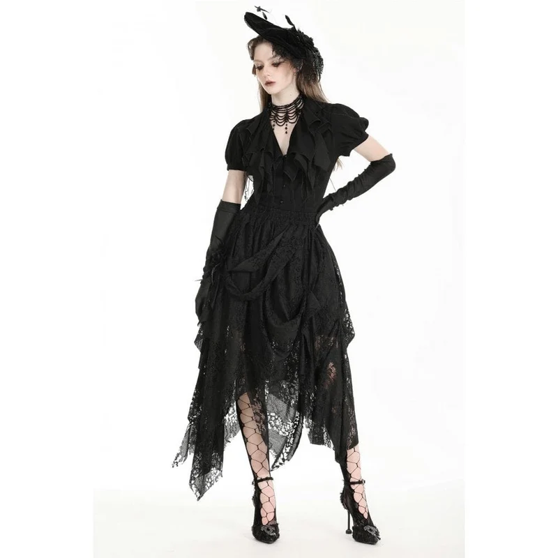 Unregelmäßiger Gothic-Spitzenrock für Damen