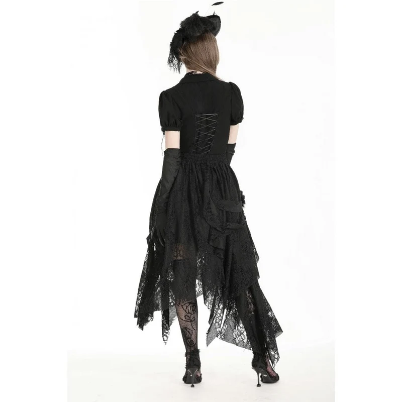 Unregelmäßiger Gothic-Spitzenrock für Damen