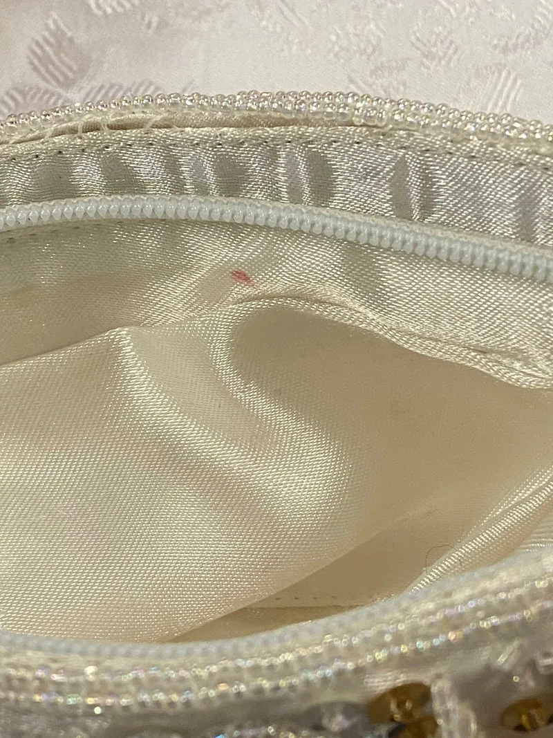 Vintage Abendtasche Gold mit Perlen