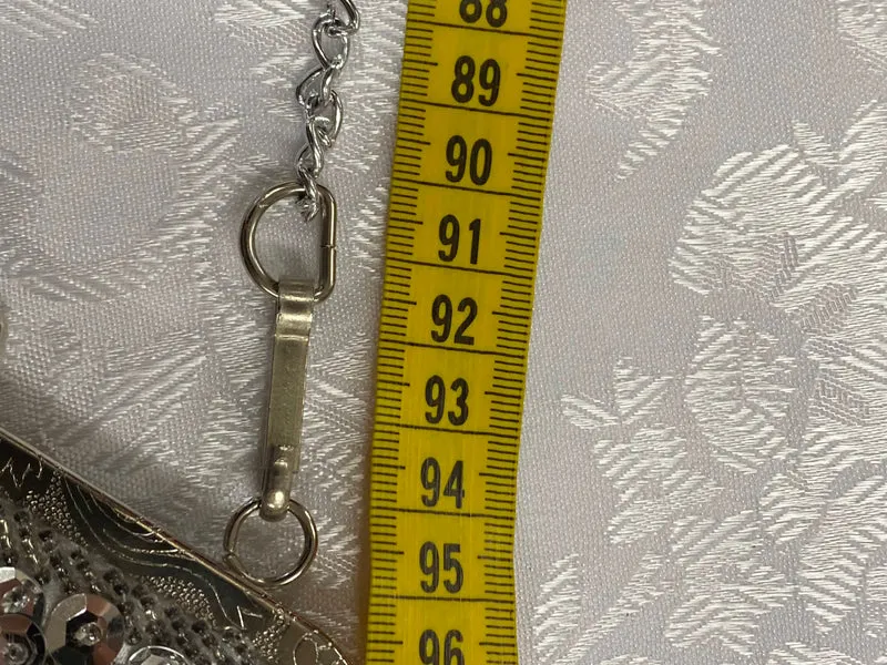 20er Jahre Abendtasche Silber Art Déco Perlen Vintage