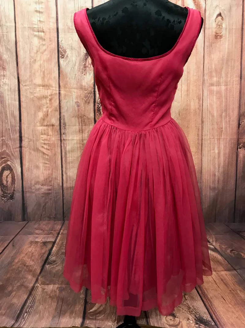 Vintage Cocktailkleid pink 50er handmade True Vintage Gr. 34