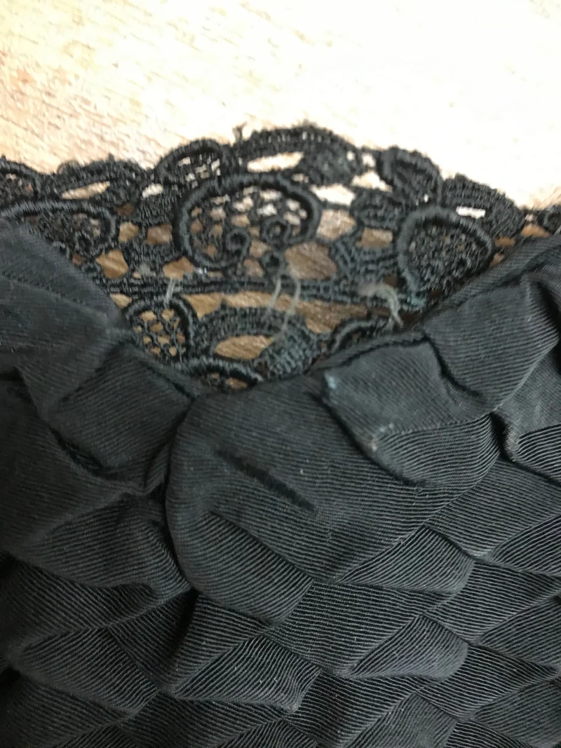 Schwarzes Vintage Cocktailkleid 3teilig, orginal 1950er Gr.38