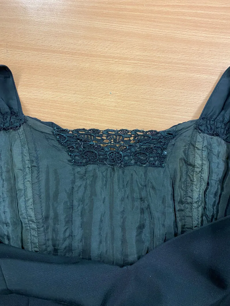 Schwarzes Vintage Cocktailkleid 3teilig, orginal 1950er Gr.38