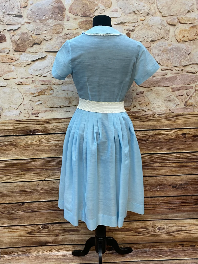 Vintage Kleid Oldtimer Mode hellblau Gr.34