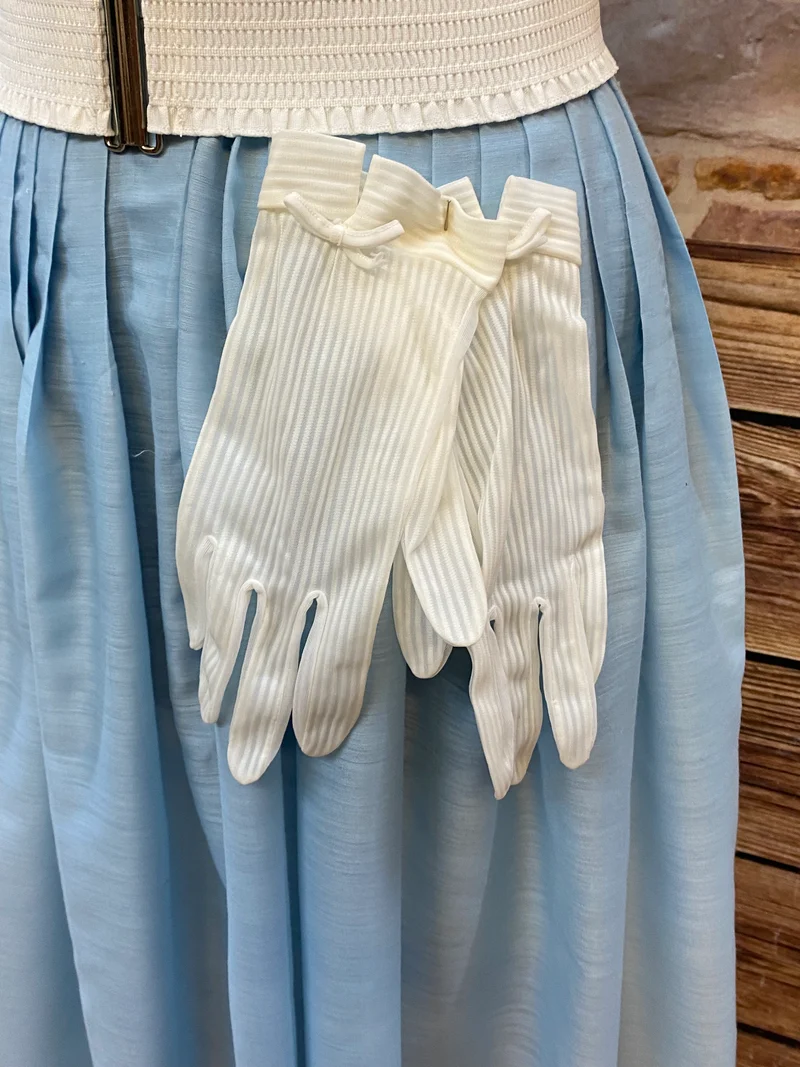 Vintage Kleid Oldtimer Mode hellblau Gr.34