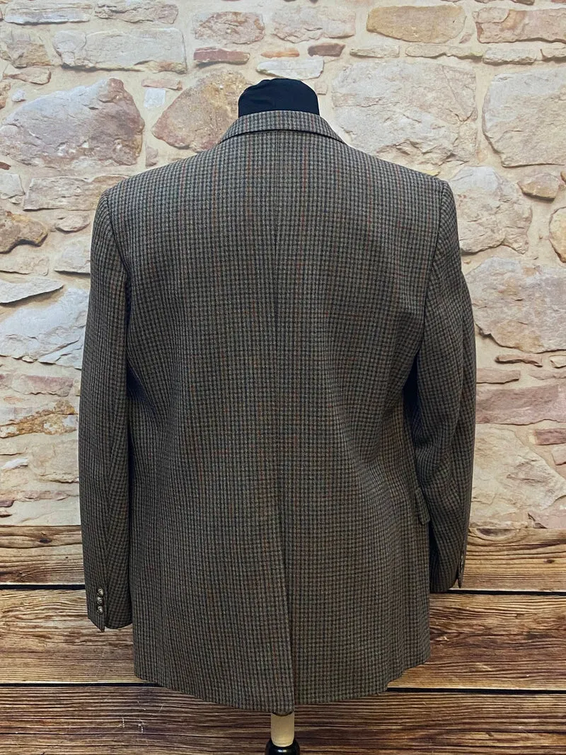 Karierte Herrenjacke Vintage Tweed Sakko Blazer Gr.48