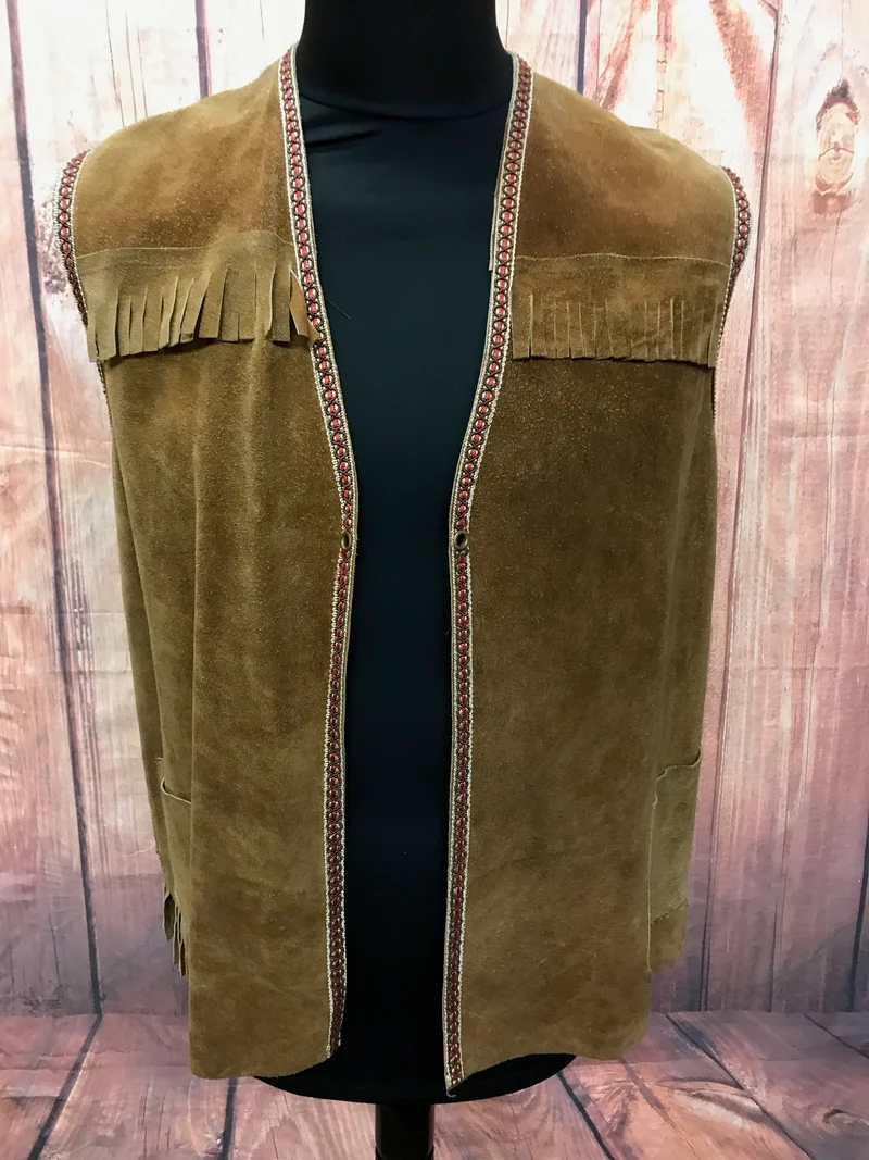 Herren Lederweste mit Fransen, Vintage