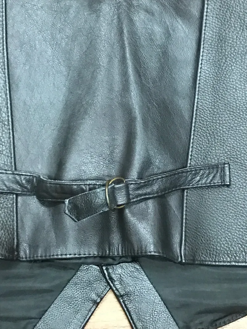 Herren Lederweste Vintage schwarz