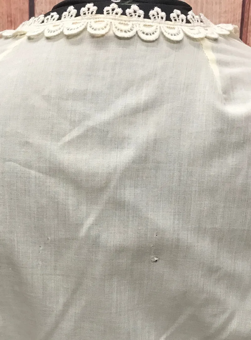 Vintage Dirndlbluse beige - 1970er Jahre, Gr.48