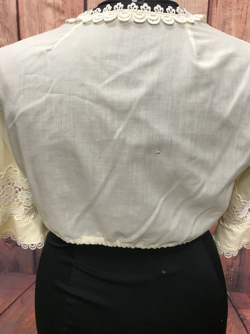 Vintage Dirndlbluse beige - 1970er Jahre, Gr.48