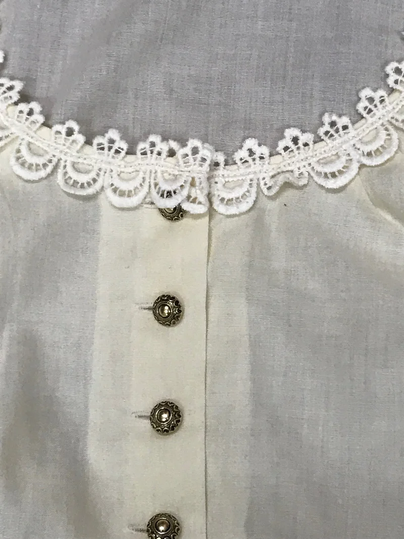 Vintage Dirndlbluse beige - 1970er Jahre, Gr.48