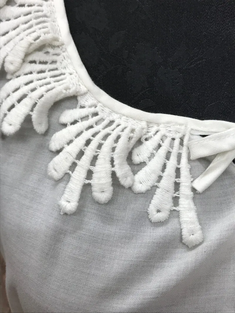 Vintage Dirndlbluse offwhite - 70er Jahre, Gr.42