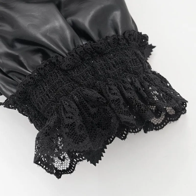 Gothic-Handschuhe aus Spitze mit Blumenstickereien für Damen