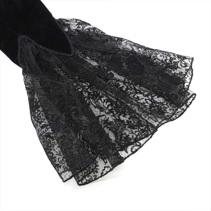 Gothic-Damenjacke mit Fledermauskragen, doppelreihigem Reißverschluss und Reißverschluss