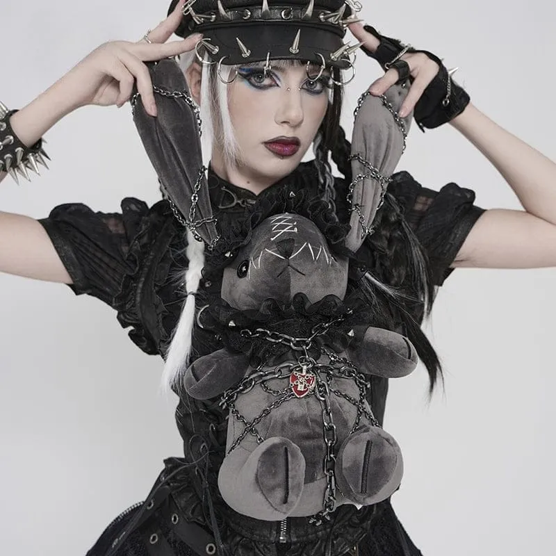 Gothic-Hasenpuppe für Frauen mit Ketten