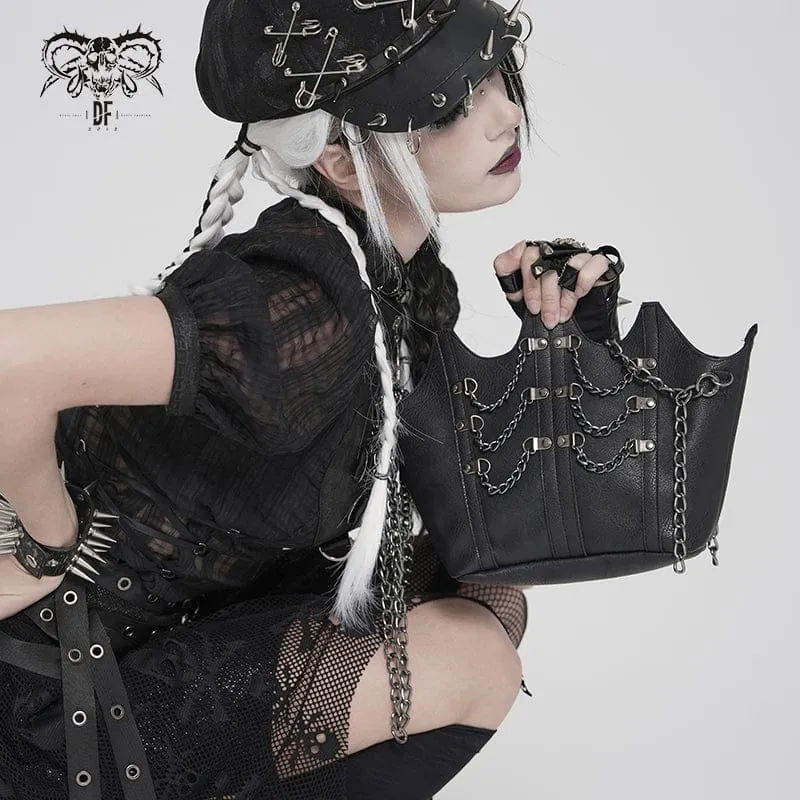 Punk-Tasche für Damen mit unregelmäßigem Kettenmuster