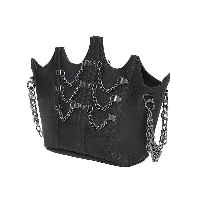 Punk-Tasche für Damen mit unregelmäßigem Kettenmuster