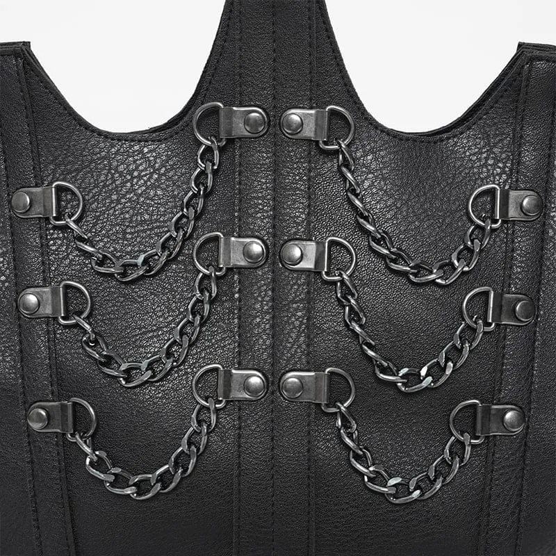 Punk-Tasche für Damen mit unregelmäßigem Kettenmuster