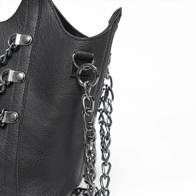 Punk-Tasche für Damen mit unregelmäßigem Kettenmuster